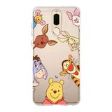 Manitoba Huawei Mate 10 Lite ile Uyumlu Winnie The Pooh Tasarımlı Baskılı Şeffaf Telefon Kılıfı, Çok Renkli
