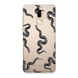 Manitoba Huawei Mate 10 Lite ile Uyumlu Yılan Tasarımlı Baskılı Şeffaf Telefon Kılıfı