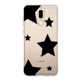 Manitoba Huawei Mate 10 Lite ile Uyumlu Yıldız Tasarımlı Baskılı Şeffaf Silikon Telefon Kılıfı, Çok Renkli