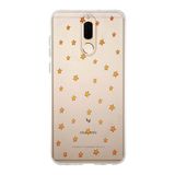 Manitoba Huawei Mate 10 Lite ile Uyumlu Yıldızlar Tasarımlı Baskılı Şeffaf Silikon Telefon Kılıfı, Çok Renkli