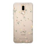 Manitoba Huawei Mate 10 Lite Uyumlu Baskılı Yumuşak Silikon Şeffaf Telefon Kılıfı, Çiçek Deseni