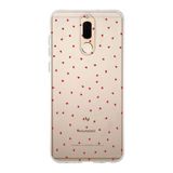 Manitoba Huawei Mate 10 Lite Uyumlu Baskılı Yumuşak Silikon Şeffaf Telefon Kılıfı, Kırmızı Kalp Deseni