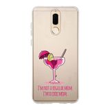 Manitoba Huawei Mate 10 Lite Uyumlu Cool Mom Tasarımlı Baskılı Şeffaf Telefon Kılıfı, Çok Renkli