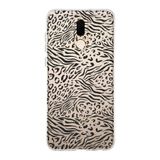Manitoba Huawei Mate 10 Lite Uyumlu Desen Tasarımlı Baskılı Şeffaf Telefon Kılıfı, Silikon, Zebra Leopar Desen, Siyah-Beyaz