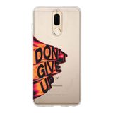 Manitoba Huawei Mate 10 Lite Uyumlu Dont Give Up Tasarımlı Baskılı Şeffaf Telefon Kılıfı, Çok Renkli