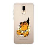 Manitoba Huawei Mate 10 Lite Uyumlu Garfield Tasarımlı Baskılı Şeffaf Telefon Kılıfı