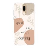 Manitoba Huawei Mate 10 Lite Uyumlu Good Things Are Coming Tasarımlı Baskılı Şeffaf Telefon Kılıfı, Çok Renkli