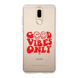 Manitoba Huawei Mate 10 Lite Uyumlu Good Vibes Only Tasarımlı Baskılı Şeffaf Telefon Kılıfı