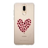 Manitoba Huawei Mate 10 Lite Uyumlu Kalpler Tasarımlı Baskılı Şeffaf Telefon Kılıfı, Çok Renkli
