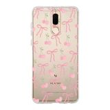 Manitoba Huawei Mate 10 Lite Uyumlu Kiraz ve Fiyonk Tasarımlı Baskılı Şeffaf Telefon Kılıfı