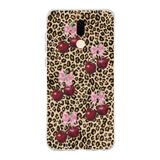 Manitoba Huawei Mate 10 Lite Uyumlu Leopar ve Fiyonk Tasarımlı Baskılı Şeffaf Telefon Kılıfı