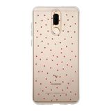 Manitoba Huawei Mate 10 Lite Uyumlu Minik Kalpler Tasarımlı Baskılı Şeffaf Telefon Kılıfı, Çok Renkli