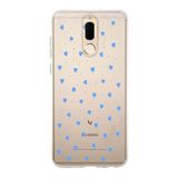 Manitoba Huawei Mate 10 Lite Uyumlu Minik Kalpler Tasarımlı Baskılı Şeffaf Telefon Kılıfı, Mavi