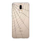 Manitoba Huawei Mate 10 Lite Uyumlu Örümcek Ağı Tasarımlı Baskılı Şeffaf Telefon Kılıfı