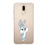 Manitoba Huawei Mate 10 Lite Uyumlu Sevimli Tavşan Tasarımlı Baskılı Şeffaf Telefon Kılıfı, Çok Renkli