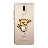 Manitoba Huawei Mate 10 Lite Uyumlu Sinirli Ayı Tasarımlı Baskılı Şeffaf Telefon Kılıfı, Çok Renkli
