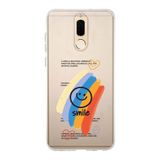 Manitoba Huawei Mate 10 Lite Uyumlu Smile Tasarımlı Baskılı Şeffaf Telefon Kılıfı, Çok Renkli