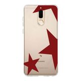 Manitoba Huawei Mate 10 Lite Uyumlu Yıldız Tasarımlı Baskılı Şeffaf Telefon Kılıfı, Çok Renkli