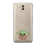 Manitoba Huawei Mate 20 Lite Uyumlu Baby Yoda Tasarımlı Baskılı Şeffaf Telefon Kılıfı
