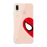 Manitoba Huawei P20 Lite ile Uyumlu Baskılı Yumuşak Silikon Şeffaf Telefon Kılıfı, Kırmızı