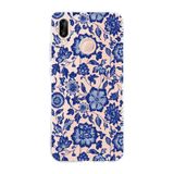 Manitoba Huawei P20 Lite ile Uyumlu Baskılı Yumuşak Silikon Şeffaf Telefon Kılıfı, Mavi Çiçek Deseni