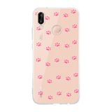 Manitoba Huawei P20 Lite ile Uyumlu Baskılı Yumuşak Silikon Şeffaf Telefon Kılıfı, Pembe Pati Deseni