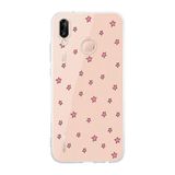 Manitoba Huawei P20 Lite ile Uyumlu Baskılı Yumuşak Silikon Şeffaf Telefon Kılıfı, Pembe, Yıldız Deseni