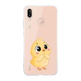 Manitoba Huawei P20 Lite ile Uyumlu Baskılı Yumuşak Silikon Şeffaf Telefon Kılıfı, Sarı Civciv Desen