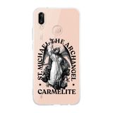 Manitoba Huawei P20 Lite ile Uyumlu Baskılı Yumuşak Silikon Şeffaf Telefon Kılıfı, St. Michael Archangel Carmelite Desen