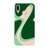 Manitoba Huawei P20 Lite ile Uyumlu Baskılı Yumuşak Silikon Şeffaf Telefon Kılıfı, Yeşil Desen