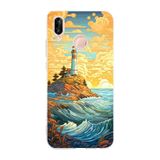 Manitoba Huawei P20 Lite ile Uyumlu Baskılı Yumuşak Silikon Telefon Kılıfı, Deniz Feneri Deseni