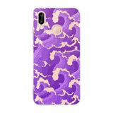 Manitoba Huawei P20 Lite ile Uyumlu Baskılı Yumuşak Silikon Telefon Kılıfı, Mor Desen