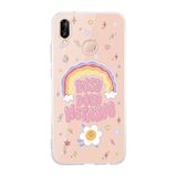 Manitoba Huawei P20 Lite ile Uyumlu Busy Doin Nothing Tasarımlı Şeffaf Telefon Kılıfı, Çok Renkli
