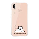 Manitoba Huawei P20 Lite ile Uyumlu Cant Go Out Tasarımlı Şeffaf Telefon Kılıfı