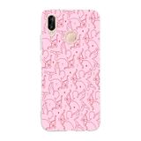 Manitoba Huawei P20 Lite ile Uyumlu Eros Tasarımlı Şeffaf Telefon Kılıfı, Çok Renkli