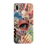 Manitoba Huawei P20 Lite ile Uyumlu I See You Tasarımlı Baskılı Şeffaf Telefon Kılıfı