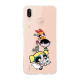 Manitoba Huawei P20 Lite ile Uyumlu Powerpuff Girls Tasarımlı Şeffaf Telefon Kılıfı, Silikon, Çok Renkli