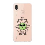 Manitoba Huawei P20 Lite ile Uyumlu Proton Tasarımlı Şeffaf Telefon Kılıfı, Silikon, Çok Renkli