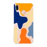 Manitoba Huawei P20 Lite ile Uyumlu Renkli Şekiller Tasarımlı Şeffaf Telefon Kılıfı