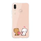Manitoba Huawei P20 Lite ile Uyumlu Sevimli Ayıcıklar Tasarımlı Şeffaf Telefon Kılıfı