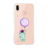 Manitoba Huawei P20 Lite Uyumlu Astronot Tasarımlı Baskılı Şeffaf Telefon Kılıfı