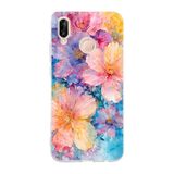 Manitoba Huawei P20 Lite Uyumlu Baskılı Yumuşak Silikon Şeffaf Telefon Kılıfı, Çiçek Desen