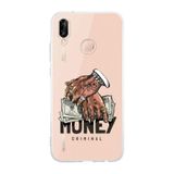 Manitoba Huawei P20 Lite Uyumlu Criminal Money Tasarımlı Şeffaf Telefon Kılıfı
