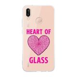 Manitoba Huawei P20 Lite Uyumlu Heart Of Glass Tasarımlı Şeffaf Telefon Kılıfı, Çok Renkli