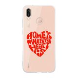 Manitoba Huawei P20 Lite Uyumlu Home Tasarımlı Şeffaf Telefon Kılıfı, Çok Renkli