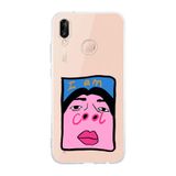 Manitoba Huawei P20 Lite Uyumlu Im Cool Tasarımlı Şeffaf Telefon Kılıfı, Çok Renkli
