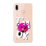 Manitoba Huawei P20 Lite Uyumlu Im Ok Tasarımlı Şeffaf Telefon Kılıfı, Çok Renkli