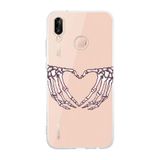 Manitoba Huawei P20 Lite Uyumlu İskelet Kalp Tasarımlı Şeffaf Telefon Kılıfı