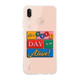 Manitoba Huawei P20 Lite Uyumlu, Its A Good Day Tasarımlı, Şeffaf Silikon Telefon Kılıfı, Çok Renkli