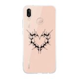 Manitoba Huawei P20 Lite Uyumlu Kalp Tasarımlı Şeffaf Telefon Kılıfı, Silikon, Çok Renkli